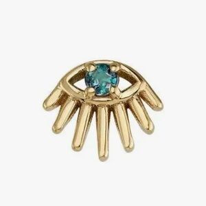 Tapati “threaded end” by BVLA Gold Sunburst End with Alexandrite Stone Earring